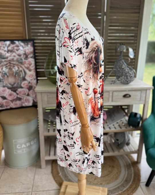 Robe courte ou tunique longue écrue La Fillette Fashion Rock du 42 au 52