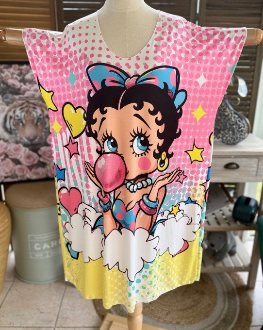 Robe courte ou tunique longue multicolore Betty Boop Bubble du 42 au 52  