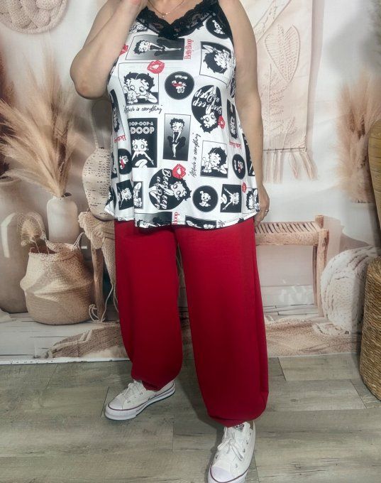 Pantalon Barrel Pants coupe dite "Balloon" rouge confort +++ du 40 au 52 