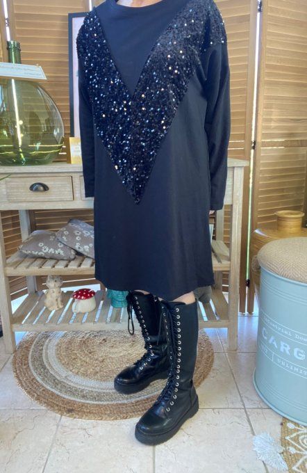 Robe ample longue chocolat côtelée et dos satiné Ethnique zébré et léopard 42 au 50/52  