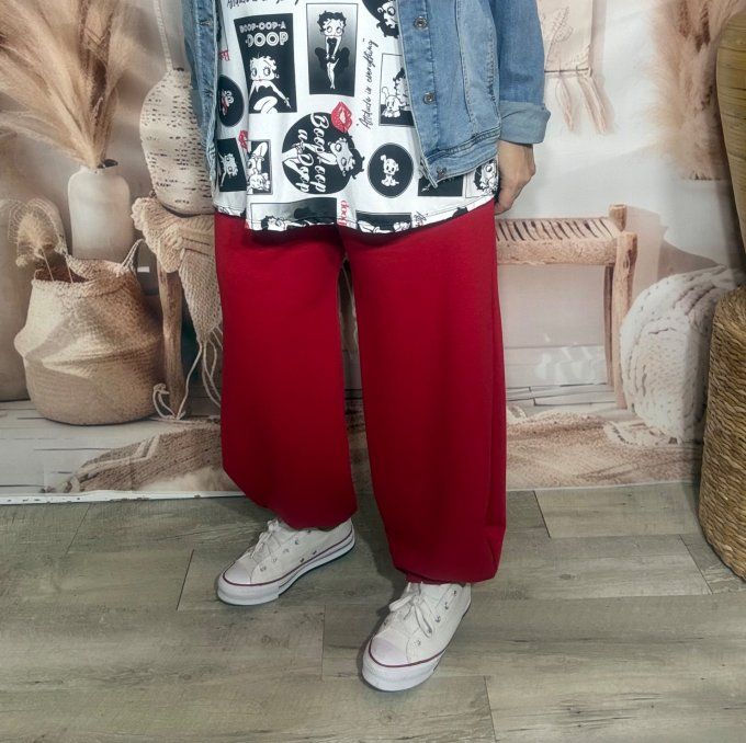 Pantalon Barrel Pants coupe dite "Balloon" rouge confort +++ du 40 au 52 