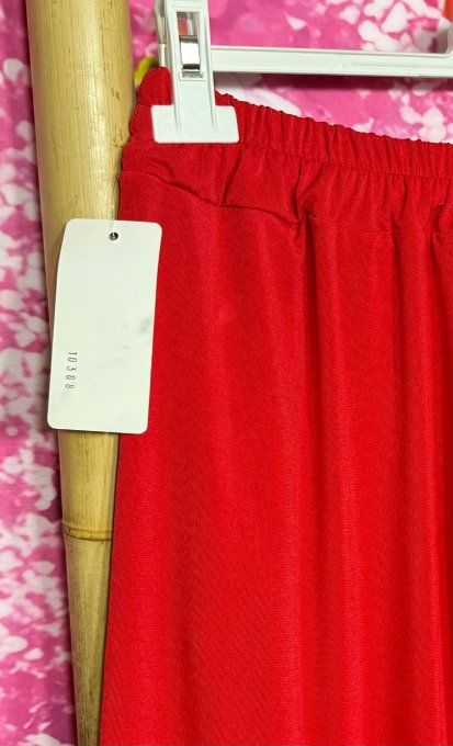 Bermuda Jort rouge short long cuisses larges façon Jupe culotte stretch +++ du 38 au 54/56 