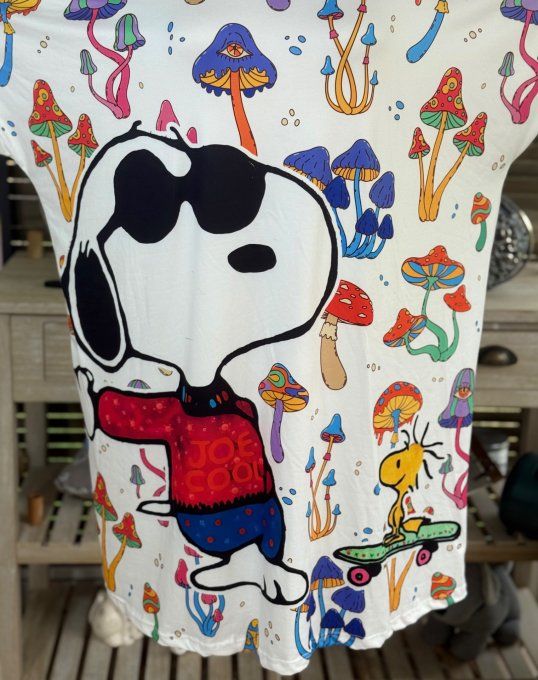 Tunique longue ou robe courte blanche Snoopy & Woodstock Mushroom Field du 40 au 50/52
