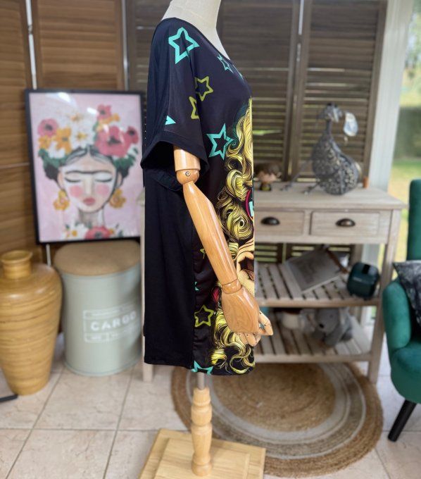 Tunique longue ou robe courte noire The Blond Music Pretty Girl du 40 au 50/52   