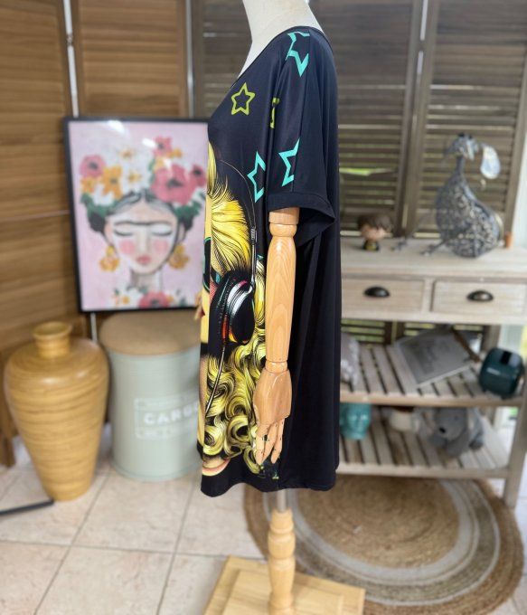Tunique longue ou robe courte noire The Blond Music Pretty Girl du 40 au 50/52   