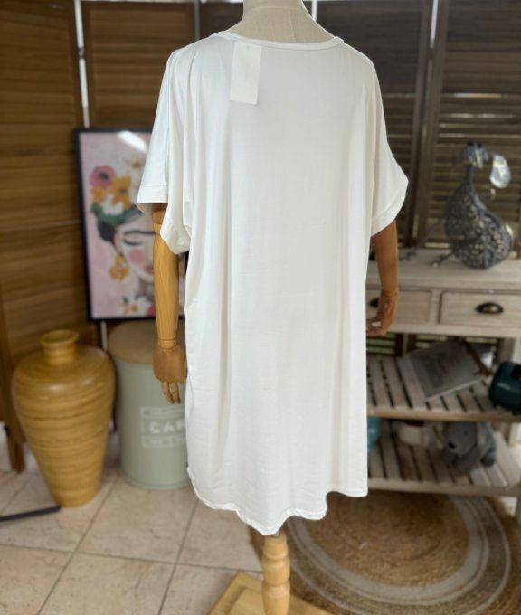 Tunique longue ou robe courte blanche Marylin Monroe Street Art du 40 au 50/52 