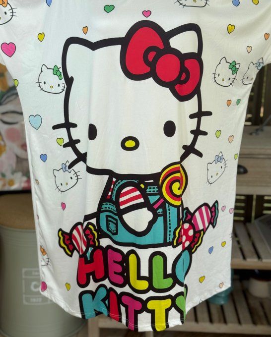 Tunique longue ou robe courte blanche My Pretty Hello Kitty du 40 au 50/52 