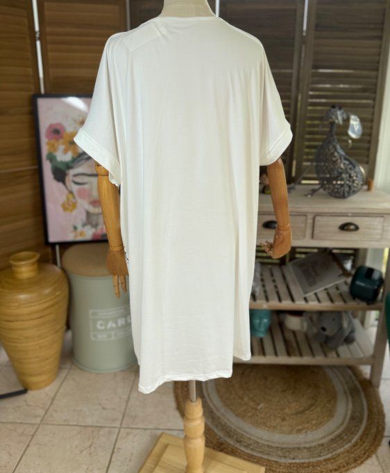 Tunique longue ou robe courte blanche My Pretty Hello Kitty du 40 au 50/52 