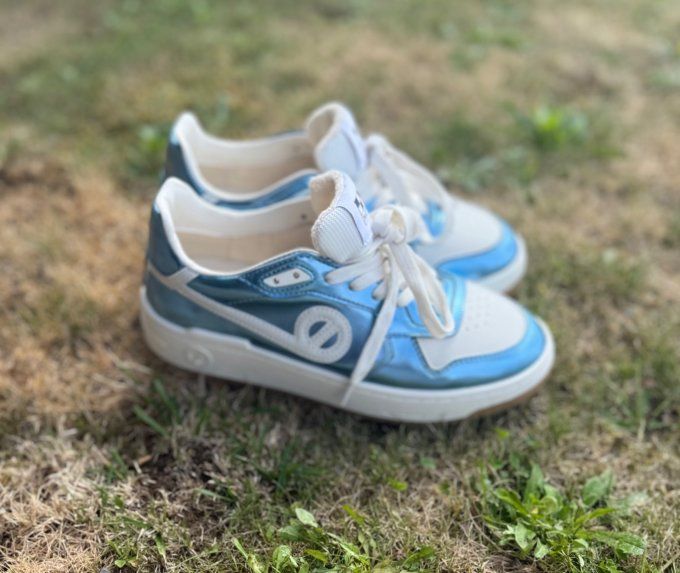 Baskets No NAME KELLY Sneaker Bleu clair métallique CUIR confort ++++  