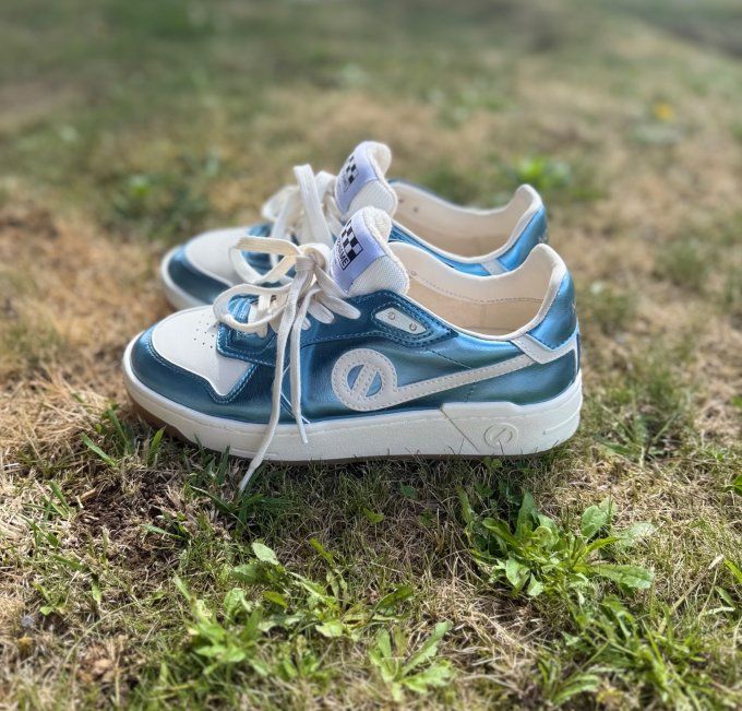 Baskets No NAME KELLY Sneaker Bleu clair métallique CUIR confort ++++  