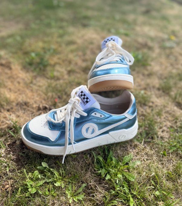 Baskets No NAME KELLY Sneaker Bleu clair métallique CUIR confort ++++  