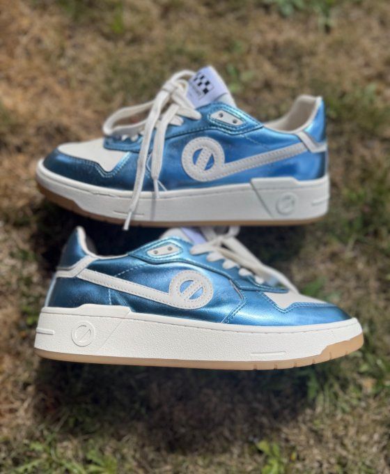Baskets No NAME KELLY Sneaker Bleu clair métallique CUIR confort ++++  