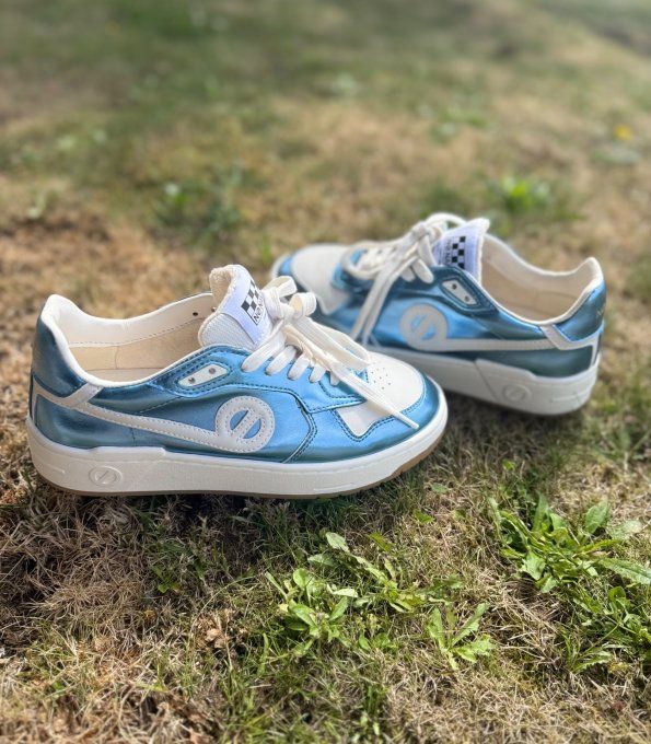 Baskets No NAME KELLY Sneaker Bleu clair métallique CUIR confort ++++  