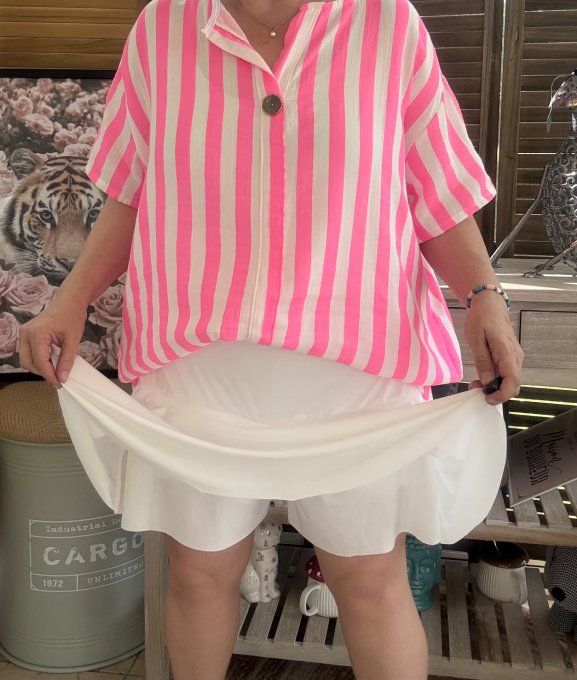 Jupe -short ample blanche stretch ++++ du 38 au 54 