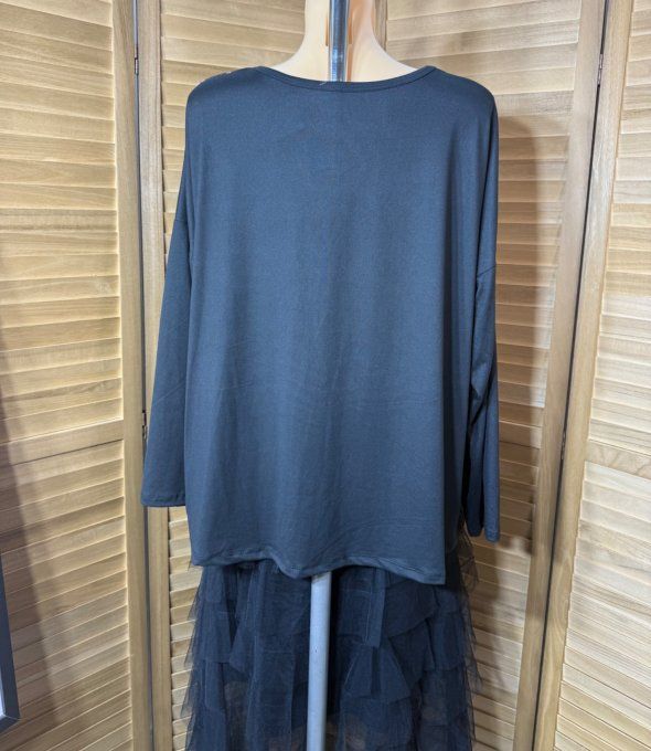 Top ample noir manches longues The Velvet Catrina Mexican Girl du 40 au 52