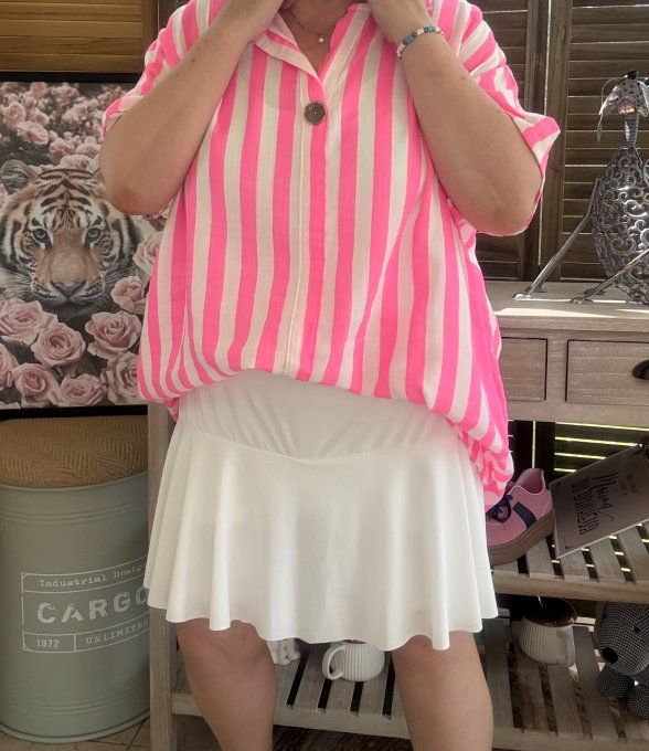 Jupe -short ample blanche stretch ++++ du 38 au 54 