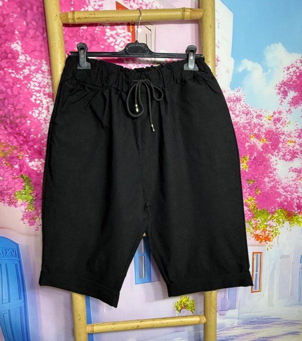 Bermuda / short long noir extensible confort ++++ du 40 au 52 
