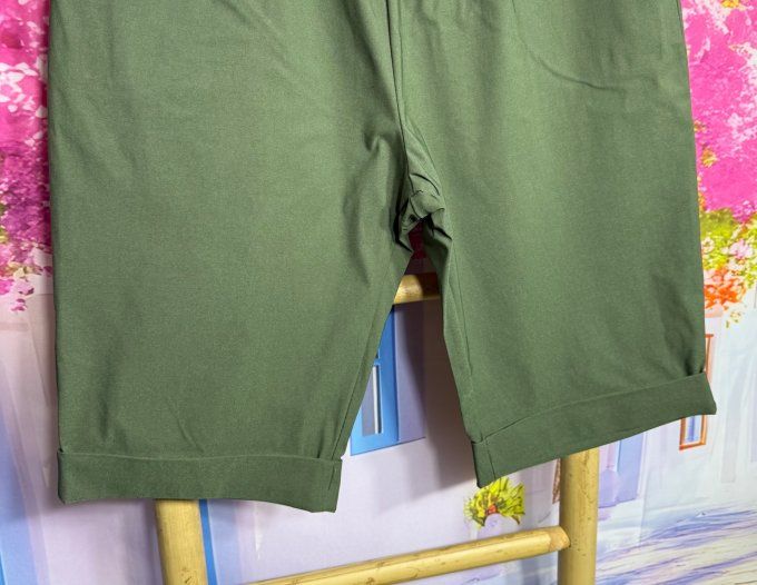 Bermuda / short long Kaki extensible confort ++++ du 40 au 52 