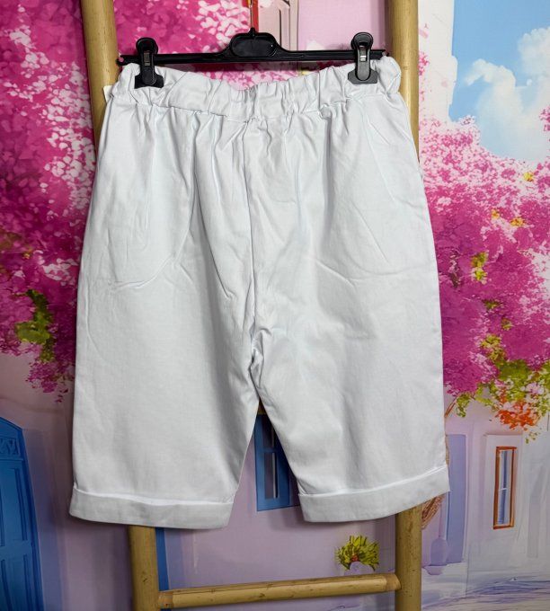 Bermuda / short long blanc extensible confort ++++ du 40 au 52 
