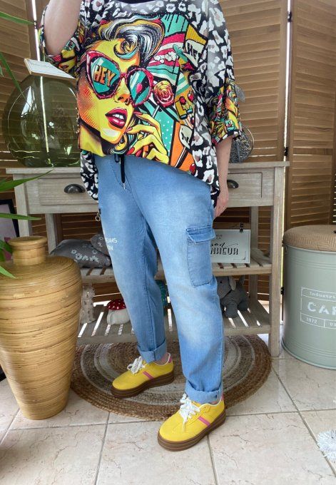 panta jogg Baggy cargo jeans stone clair fin délavé confort +++ du 38 au 46/48