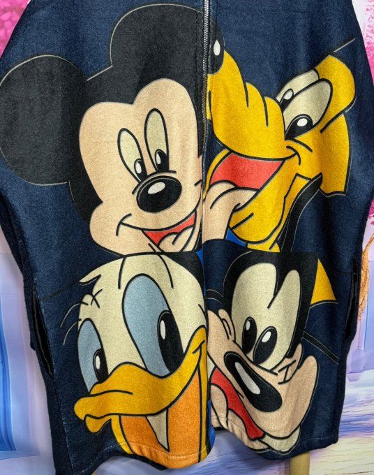 Gilet long à capuche oversize polaire marine Mickey Mouse et ses amis du 38 au 50 et même +