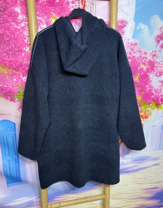 Gilet long à capuche oversize polaire marine Mickey Mouse et ses amis du 38 au 50 et même +