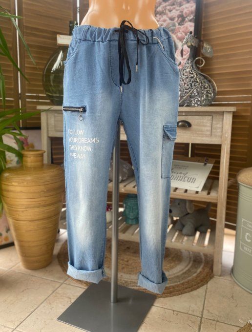 panta jogg Baggy cargo jeans stone clair fin délavé confort +++ du 38 au 46/48