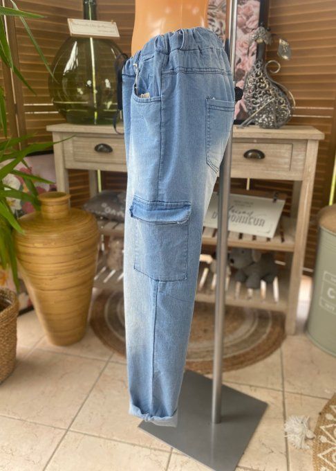 panta jogg Baggy cargo jeans stone clair fin délavé confort +++ du 38 au 46/48