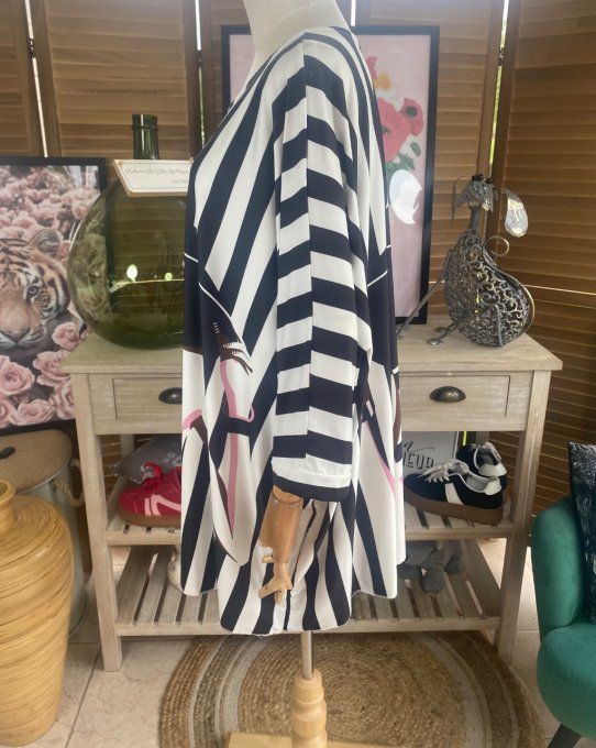 Tunique trapèze oversize manches courtes La Femme au maillot rayé du 42 au 56/58 et même +   