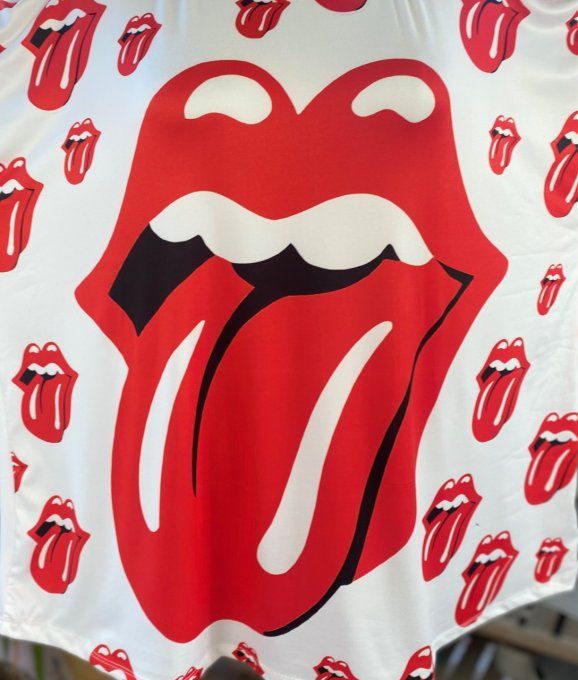 Top fin ample blanc The Rolling Stones du 40 au 50/52