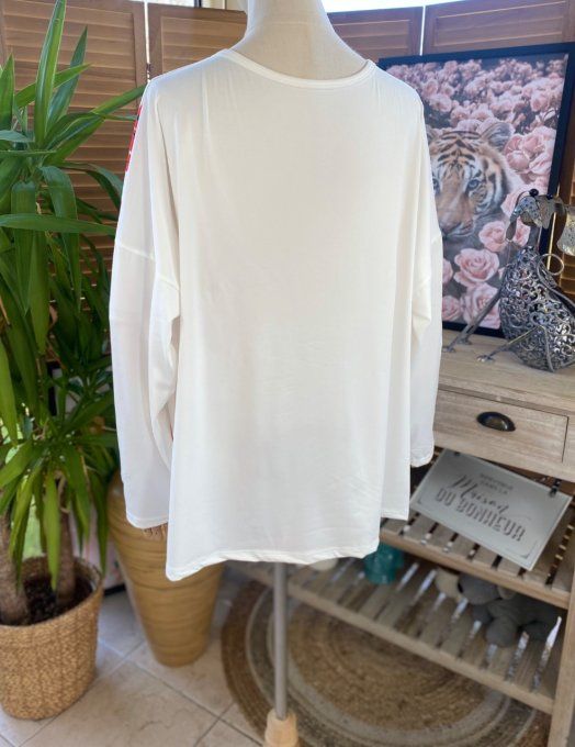 Top fin ample blanc The Rolling Stones du 40 au 50/52