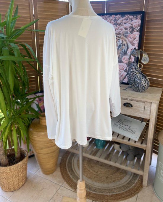 Top fin ample blanc In love with Skulls du 40 au 50/52