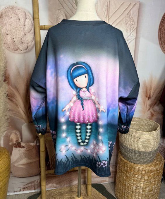 Sweat ample multicolore Gorjuss Doll aux collants rayés du 40 au 52/54 