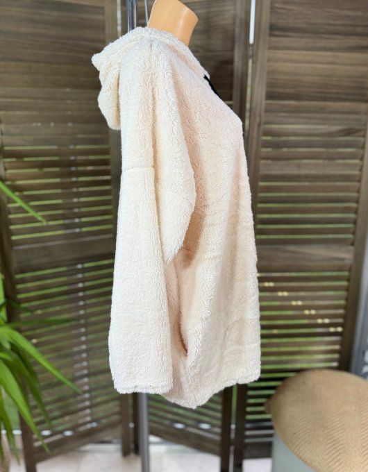 Gilet à capuche peluche Pilou-Pilou crème douceur +++ du 40 au 54/56 et même + 