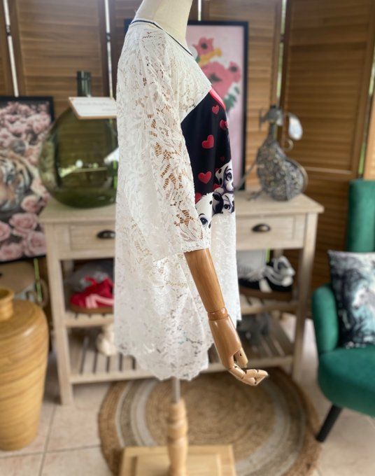Tunique ample dentelle blanche Cruella et les Dalmatiens du 40 au 50/52  