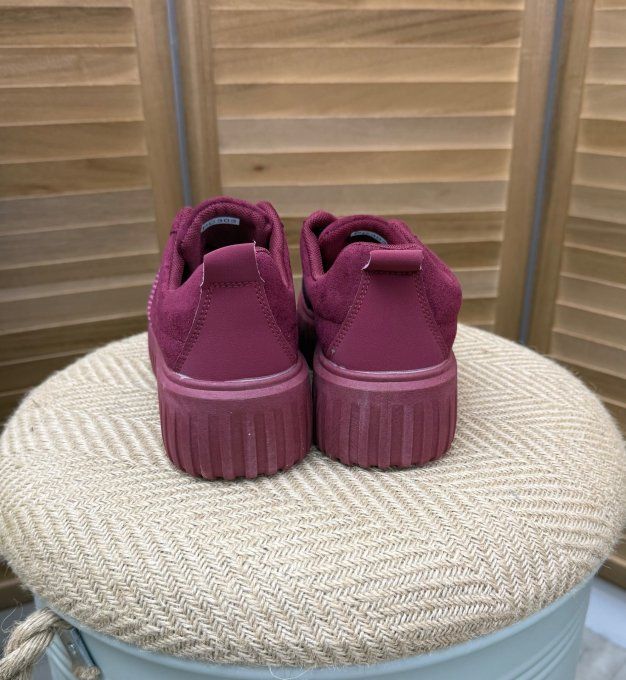 Baskets Sneakers plateforme suédine Bordeaux confort ++++ du 38 au 41  