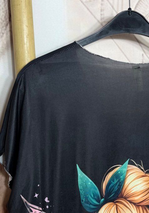 Robe mi-longue ample lycra noire La Fée Clochette du 42 au 52/54 