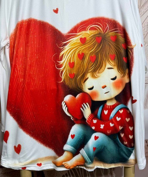 Lot de 2 Tops blancs manches longues Girl & Boy du 42 au 56/58