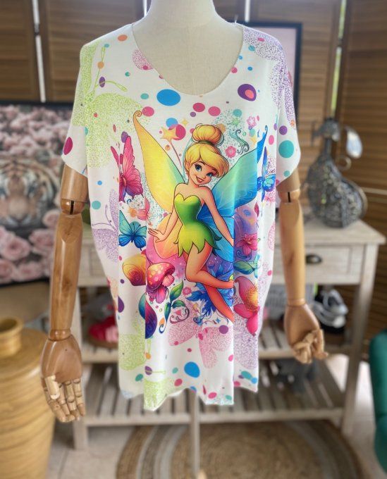 Top fin ample multicolore La Fée Clochette du 40 au 52 