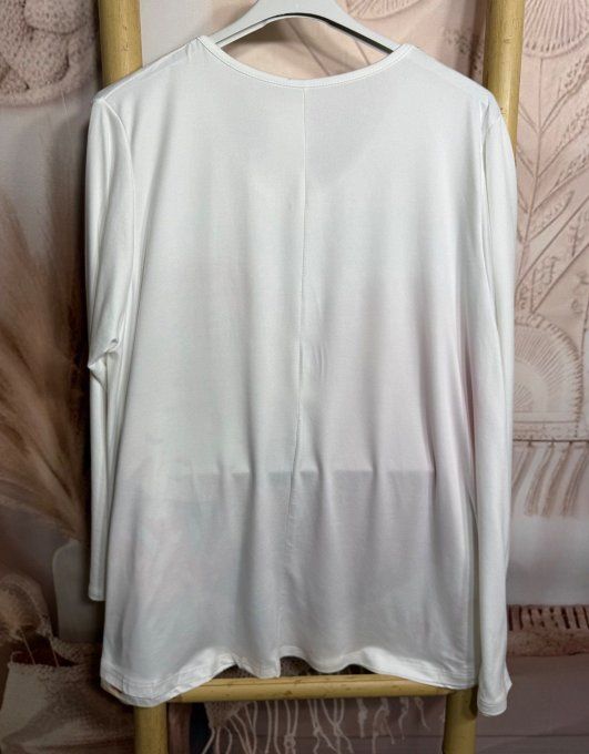 Lot de 2 Tops blancs manches longues Girl & Boy du 42 au 56/58