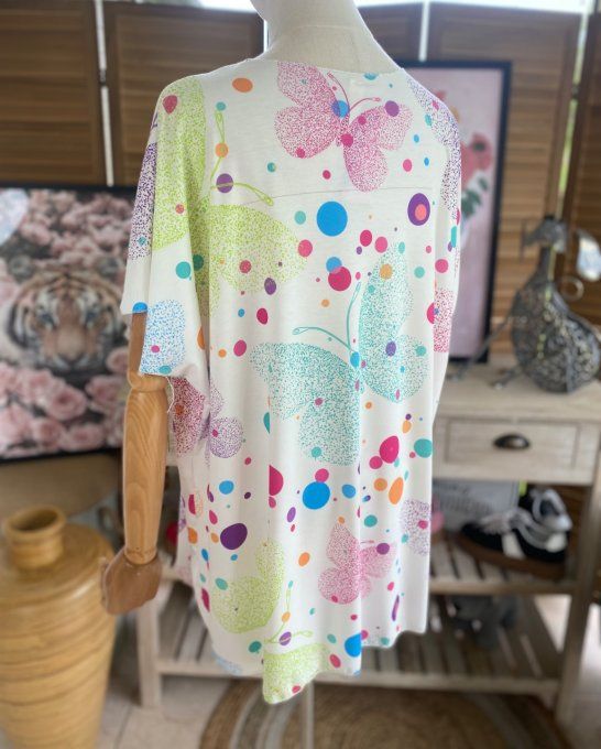 Top fin ample multicolore La Fée Clochette du 40 au 52 