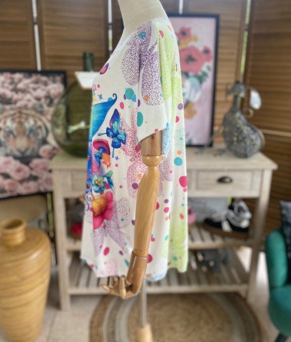Top fin ample multicolore La Fée Clochette du 40 au 52 