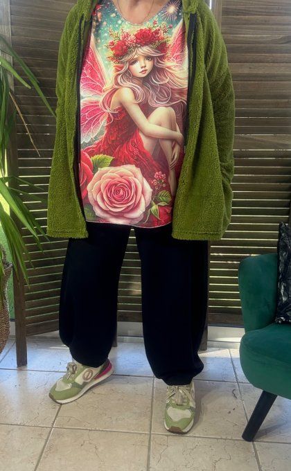 Top suédine multicolore La Fée aux Roses douceur +++ du 38 au 48