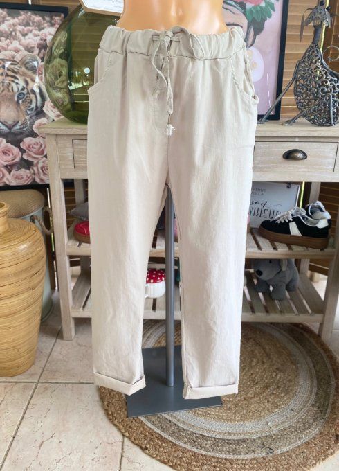panta jogg  (dit magique) beige ultra extensible confort +++ du 40 au 48/50