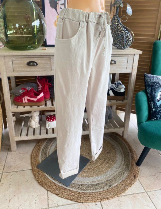 panta jogg  (dit magique) beige ultra extensible confort +++ du 40 au 48/50