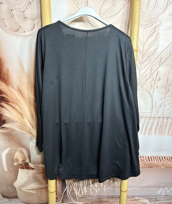 Top trapèze noir manches longues Love is Love Skeletons amoureux  du 40 au 54/56 