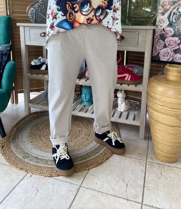 panta jogg  (dit magique) beige ultra extensible confort +++ du 40 au 48/50