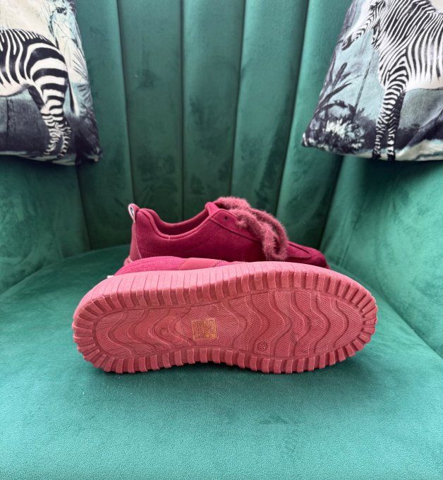 Baskets Sneakers plateforme suédine Bordeaux confort ++++ du 38 au 41  
