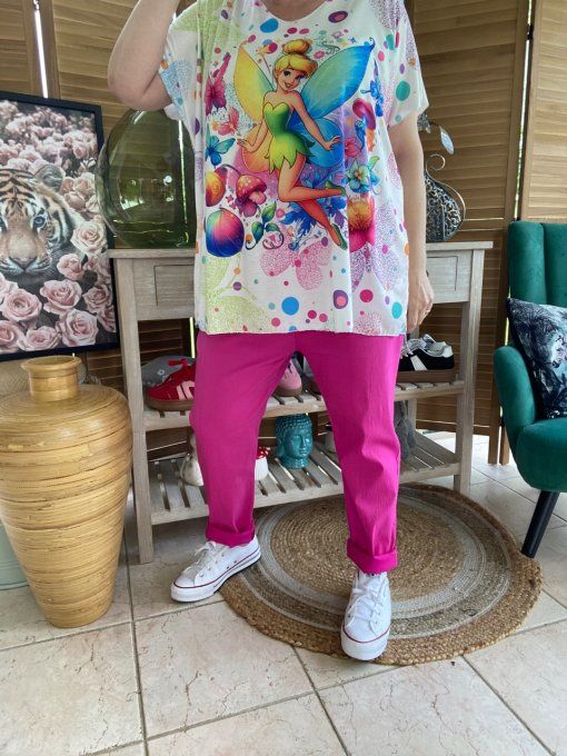 Top fin ample multicolore La Fée Clochette du 40 au 52 