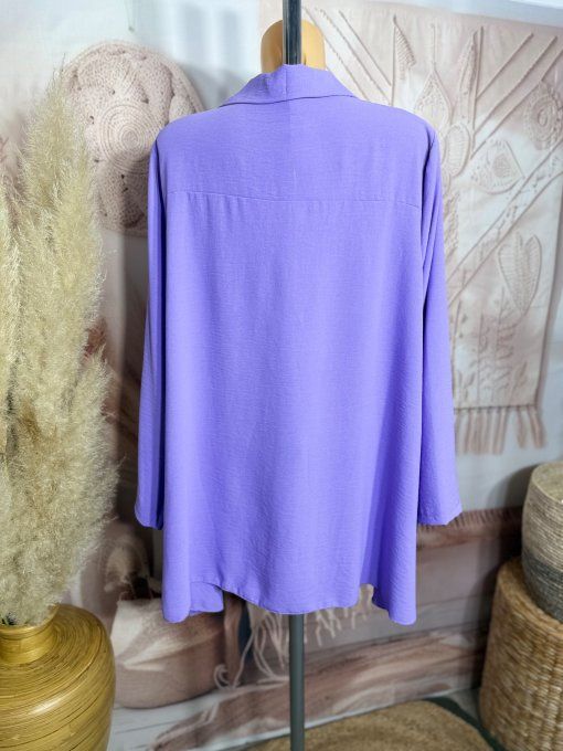 Chemise trapèze oversize Lilas Violine confort ++++ du 42 au 52 et même +